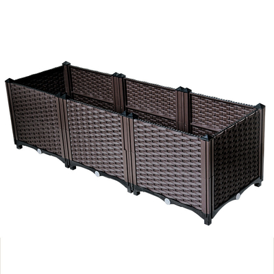 Weather Resistance Plastic Planter Box On Casters