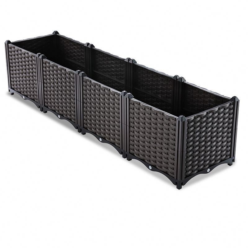Planting Storage Box Hand woven high quality plant planting box plastic resin outdoor ...