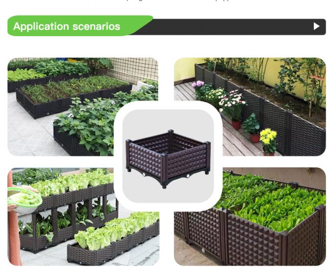 Decorative Modern PP Large Square Plastic Planter Boxes For Balcony