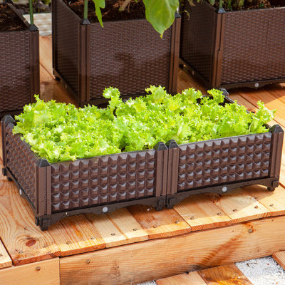 Modern Thickened Herb Plastic Planter On Wheels Corrosion Resistance