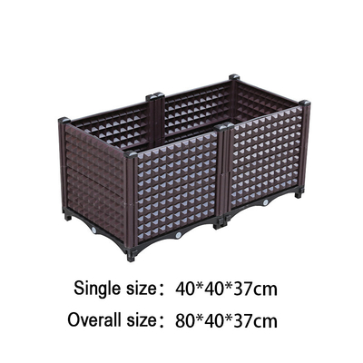 Antirust Large Rectangular Plastic Garden  Planter Boxes Storable For Trees Planting