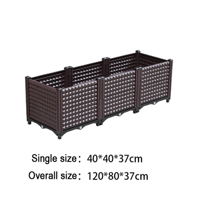Antirust Large Rectangular Plastic Garden  Planter Boxes Storable For Trees Planting