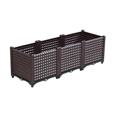 Logo Customized Big Black Plastic Planter On Wheels 120cm Length