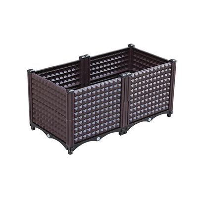 Logo Customized Big Black Plastic Planter On Wheels 120cm Length
