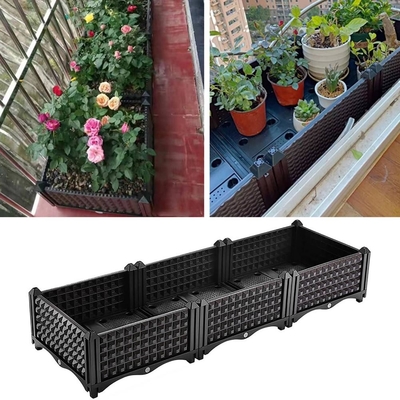 80cm Length Vegetable Planter Boxes On Wheels Plastic Long Planter Box Moth Proof