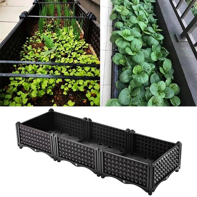 OEM Self Watering Raised Plastic Garden Boxes Raised Garden Planter On Wheels