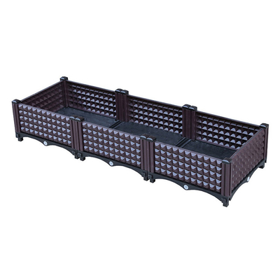 Rattan Design Plastic Raised Planter Boxes Decorative Outdoor  40*40*26CM