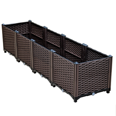 Weather Resistance Plastic Planter Box On Casters