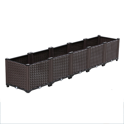 Weather Resistance Plastic Planter Box On Casters
