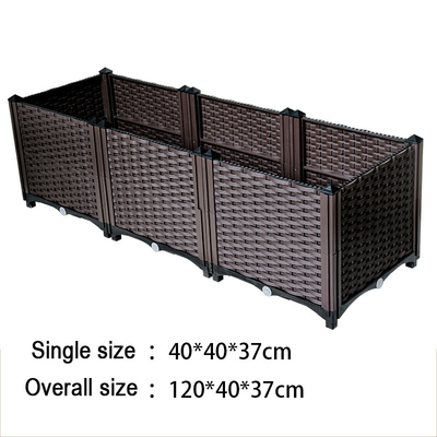 Breathable Rectangular Plastic Garden Planter Box For Planting Seedling  No Leakage