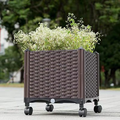 Multifunctional Large Square Plastic Planter Boxes OEM Plastic Raised Flower Beds