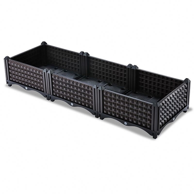Vegetable Growing Outdoor Plastic Raised Planter Boxes Stackable 45*75*90cm