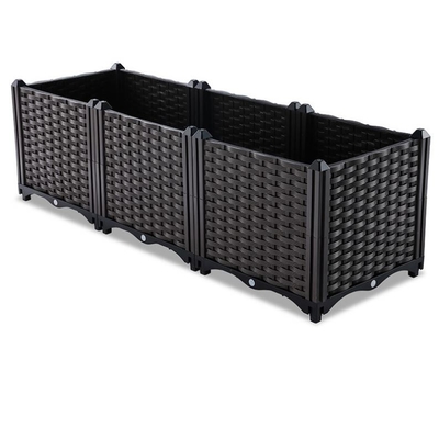 Hand woven high quality plant planting box plastic resin outdoor vegetable planting box
