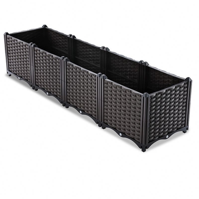 Hand woven high quality plant planting box plastic resin outdoor vegetable planting box