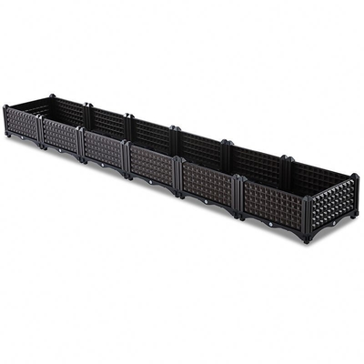 Woven Splicing Plastic Raised Planter Boxes Simple Retro Plastic Vegetable Troughs