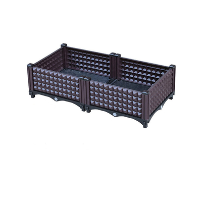 Rattan Rectangular Plastic Raised Planter Boxes For Blueberries Frost Resistance