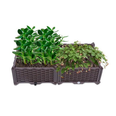 Street 80cm Plastic Flower Box Planter Plastic Raised Flower Beds With Drain Hole