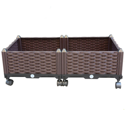 120cm*40cm*23cm Plastic Herb Garden Planter Raised Garden Bed With Casters