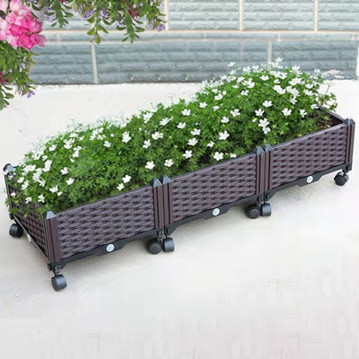 Insect Proof Storable Plastic Raised Planting Beds Herb Planter Box On Wheels