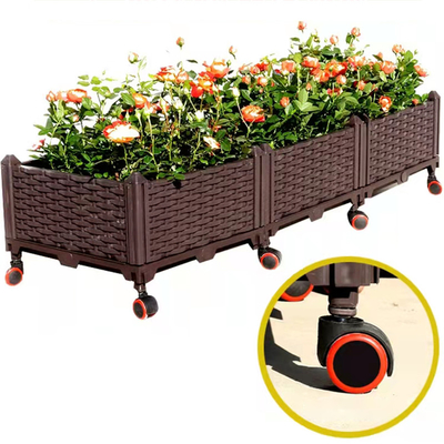 Wholesale Elevated Rectangular Plastic Outdoor Planter Box Self Watering Flower Vegetable Raised Garden Bed