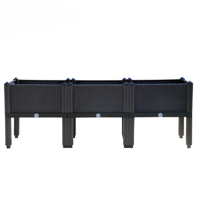 Mobile Plastic Raised Planters On Legs 50*50*27CM For Vegetable Planting