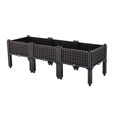 Mobile Plastic Raised Planters On Legs 50*50*27CM For Vegetable Planting