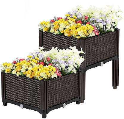 Multifunctional elevated Plastic Raised Planters On Legs For Outdoor Backyard