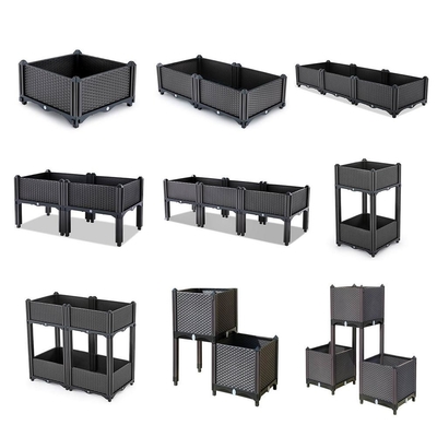 Outdoor Drainable Elevated Plastic Planter Box For Flower Leakage Proof