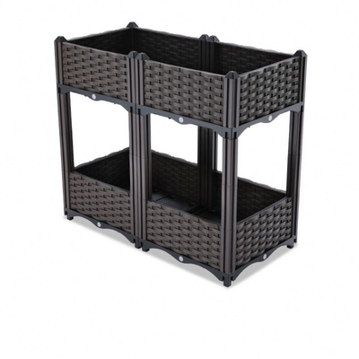 Balcony Rectangle Elevated Plastic Planter Box Three Dimensional Multi Layer