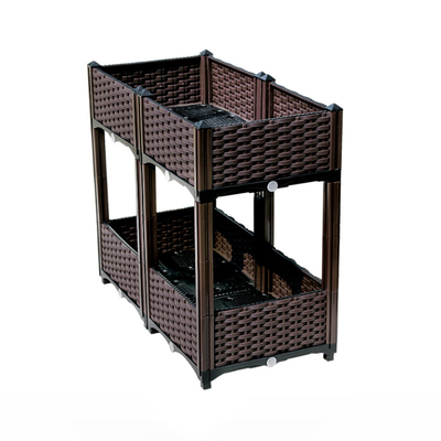 Balcony Rectangle Elevated Plastic Planter Box Three Dimensional Multi Layer