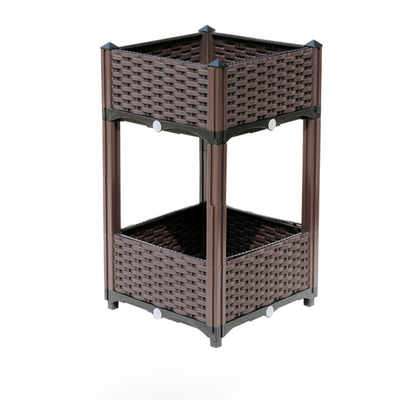 Balcony Rectangle Elevated Plastic Planter Box Three Dimensional Multi Layer
