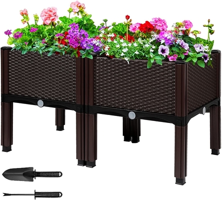 Customizable Plastic Elevated Garden Planter Raised Flower Beds Plastic Not Coated