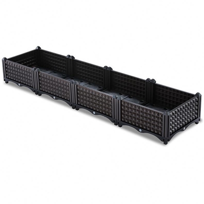 22cm High Plastic Raised Garden Planter Drainable Plastic Raised Beds For Vegetables