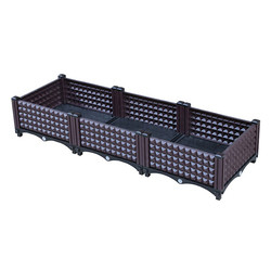 22cm High Plastic Raised Garden Planter Drainable Plastic Raised Beds For Vegetables