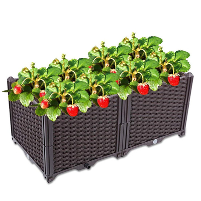 Color Painting Leakage Proof Plastic Garden Planter Box 80*40*37cm Customized