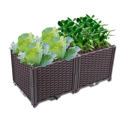 Color Painting Leakage Proof Plastic Garden Planter Box 80*40*37cm Customized