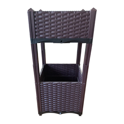 BSCI Large Square Plastic Planter Boxes 2 Layers Minimalist Design