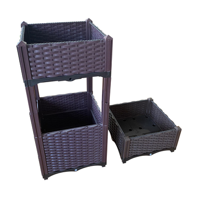 Customizable Garden Elevated Plastic Veggie Planter Boxes Corrosion Resistance