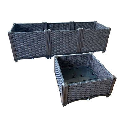 High Durability Large Rectangular Plastic Planter Boxes For Patio All Seasons