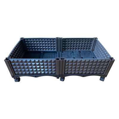 Corrosion Proof Plastic Planter On Wheels Garden Planting Boxes Flexibility