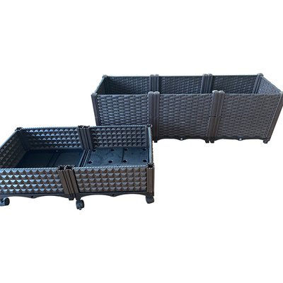 Corrosion Proof Plastic Planter On Wheels Garden Planting Boxes Flexibility