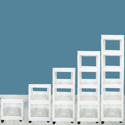 High Durability Plastic Rolling Storage Cart Flexible Plastic Rack Organizer
