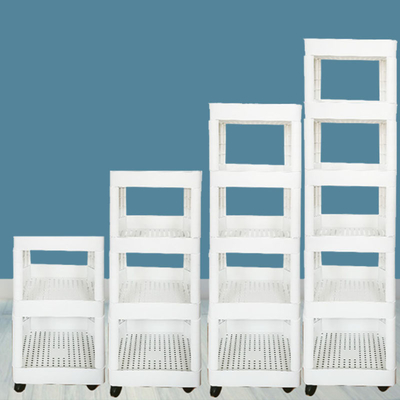 High Durability Plastic Rolling Storage Cart Flexible Plastic Rack Organizer