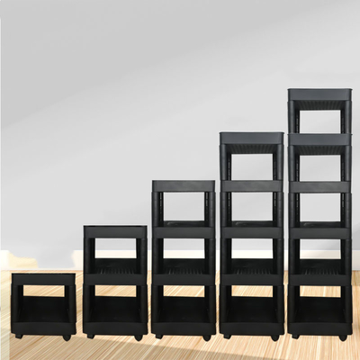 Multi Layer Shelf Ultra Thin Plastic Storage Trolley Compression Resistance