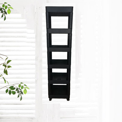 Multi Layer Shelf Ultra Thin Plastic Storage Trolley Compression Resistance