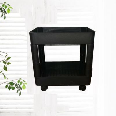 Multi Layer Shelf Ultra Thin Plastic Storage Trolley Compression Resistance