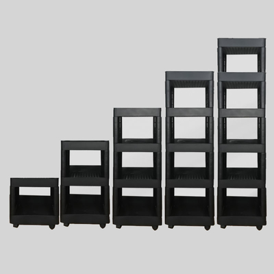 Easy To Assemble Multilayer Home Kitchen  Plastic Storage Trolley Four Wheels