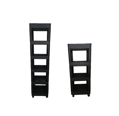 Floor Type Bathroom Layered Plastic Storage Trolley Rack Environment Protection